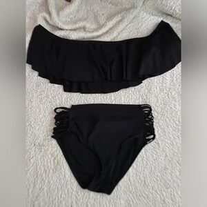 Black off the shoulder swim suit size large